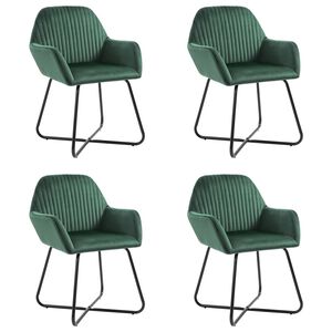 vidaXL Cadeiras de jantar 4 pcs veludo verde