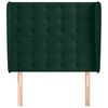 vidaXL Cabeceira cama c/ abas veludo 93x23x118/128 cm verde-escuro
