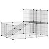 vidaXL Gaiola p/ animais de 20 pain&eacute;is c/ porta 105x70x70 cm a&ccedil;o preto
