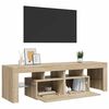 vidaXL Móvel de TV com luzes LED 140x36,5x40 cm carvalho sonoma