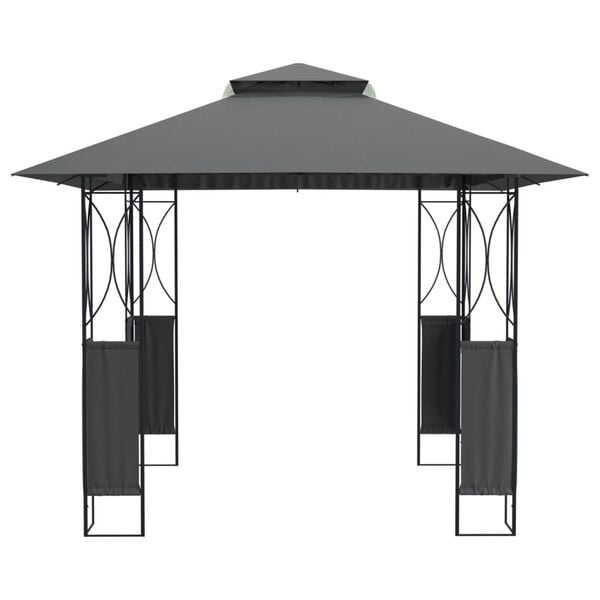 vidaXL Gazebo com telhado 300x300x270 cm a&ccedil;o antracite