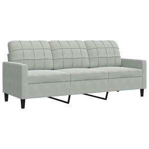 vidaXL Sof&aacute; de 3 lugares 180 cm veludo cinzento-claro