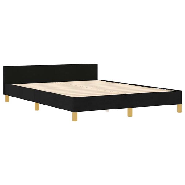 vidaXL Estrutura da Cama com cabeceira Preto 140 x 190 cm tecido