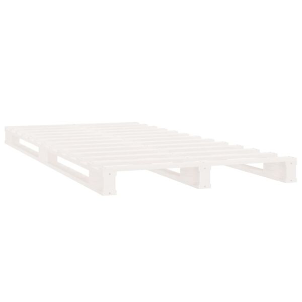 vidaXL Cama de paletes pequena solteiro 75x190cm pinho maci&ccedil;o branco