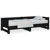 vidaXL Sof&aacute;-cama de puxar pinho maci&ccedil;o preto 2x(80x200) cm