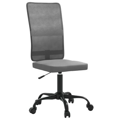 vidaXL Cadeira de escritório altura regulável tecido de malha cinzento