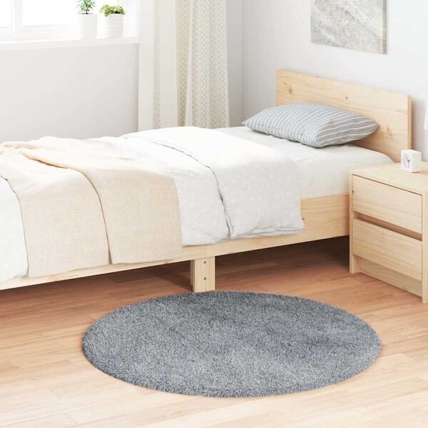 vidaXL Tapete shaggy de pelo alto NAVARRA 100x100 cm cinzento-claro