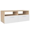 vidaXL M&oacute;vel de TV em aglomerado 95x35x36 cm carvalho e branco