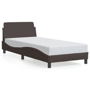 vidaXL Estrutura de cama Dover 80x200 cm tecido castanho-escuro