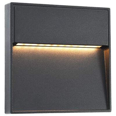 vidaXL Candeeiros LED de parede exterior 2 pcs 3 W quadrado preto
