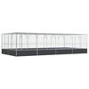 vidaXL Avi&aacute;rio com extens&atilde;o 832x414x212 cm a&ccedil;o prateado