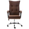 vidaXL Cadeira de escrit&oacute;rio c/ fun&ccedil;&atilde;o de massagem tecido castanho