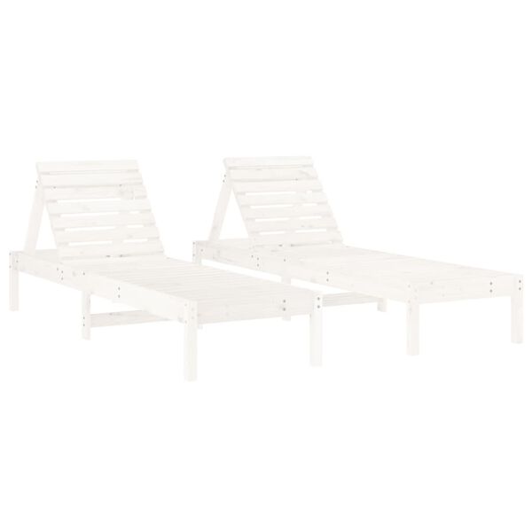 vidaXL Espregui&ccedil;adeiras 2 pcs com mesa pinho maci&ccedil;o branco