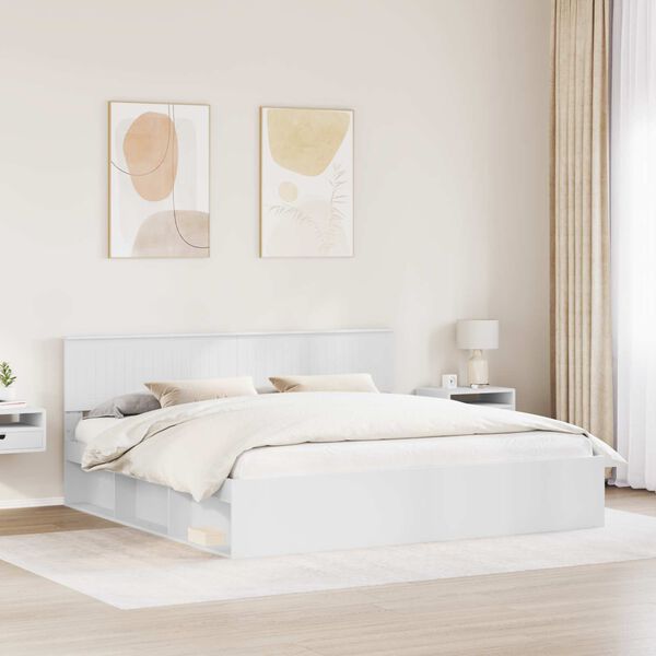 vidaXL Estrutura da Cama com cabeceira Branco 200 x 200 cm