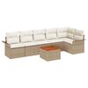 vidaXL Conjunto de Sof&aacute; de Jardim 7 unid. Bege vime PE