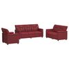 vidaXL Conjunto de Sof&aacute;s 3 pcs Vinho Vermelho Couro Sint&eacute;tico