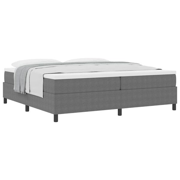 vidaXL Cama Box Cinza Claro e Branco 200 x 200 cm