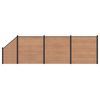 vidaXL Conjunto de Cercas 4 unid. 619 x 186 cm WPC e Alum&iacute;nio Castanho