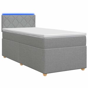 vidaXL Cama box spring com colch&atilde;o Cinzento-claro 80 x 200 cm Tecido