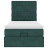 vidaXL Estrutura cama otomana colch&otilde;es 80x200cm veludo verde escuro