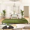 vidaXL Sof&aacute;-cama 2 lugares com duas almofadas veludo verde-claro