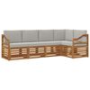 vidaXL Conjunto de Sof&aacute;s para Exterior 5 unid. Cinza Natural e Claro