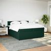 vidaXL Cama com molas/colch&atilde;o 200x200 cm veludo verde-escuro