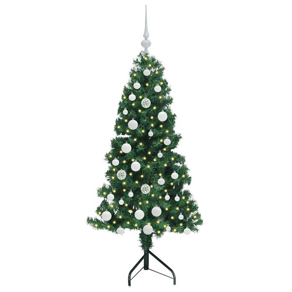 vidaXL &Aacute;rvore de Natal artificial de canto Verde 150 cm PVC e Metal
