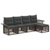vidaXL Conjunto de Sof&aacute; de Jardim 5 unid. Cinzento vime PE