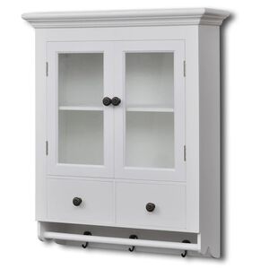 vidaXL Arm&aacute;rio de parede para cozinha com porta de vidro branco