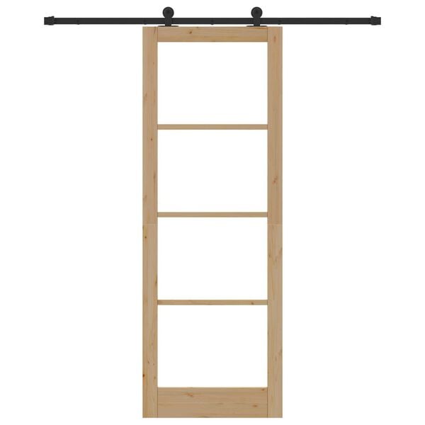 vidaXL Porta Deslizante ORKDAL Natural e Preto 83 x 232 cm