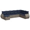 vidaXL 8 pcs conjunto sof&aacute;s de jardim c/ almofad&otilde;es vime PE cinzento