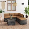 vidaXL 6 pcs conjunto lounge de paletes p/ jardim com almofad&otilde;es pinho