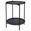 H&S Collection Mesa de apoio metal 50,5 cm preto