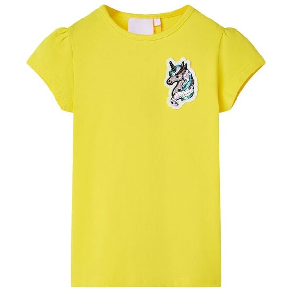 T-shirt de crian&ccedil;a amarelo brilhante 140