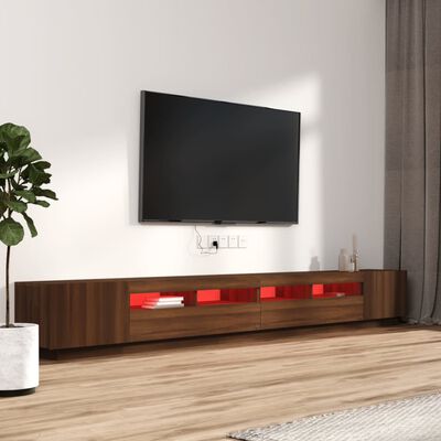 vidaXL Conjunto móveis de TV 3pcs c/ LEDs madeira carvalho castanho