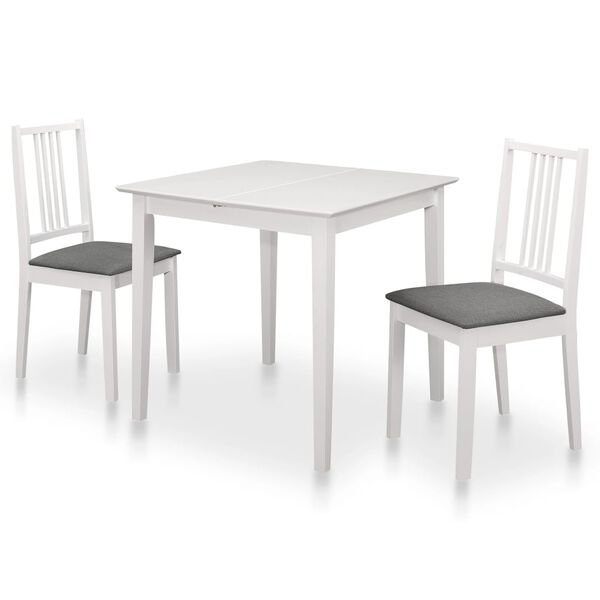 vidaXL 3 pcs conjunto de jantar MDF branco