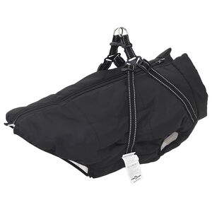 vidaXL Casaco para C&atilde;es Preto L48 Velo e Poli&eacute;ster