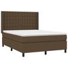 vidaXL Cama com molas/colch&atilde;o 140x190 cm tecido castanho-escuro