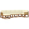 vidaXL Conjunto de Sof&aacute;s para Exterior 7 pcs Natural e Creme Poli&eacute;ster