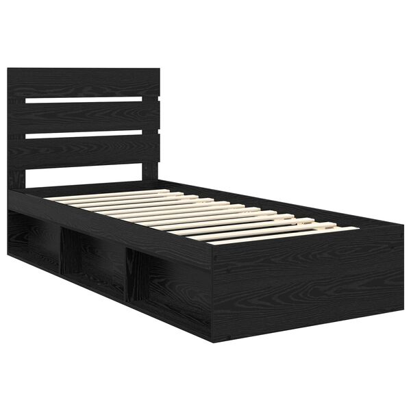 vidaXL Estrutura da Cama Preto 75 x 190 cm Madeira de Pinheiro S&oacute;lida