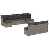 vidaXL 10 pcs conjunto sof&aacute;s de jardim c/ almofad&otilde;es vime PE cinzento