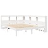 vidaXL Cama com estante sem colchão 135x190 cm pinho maciço branco