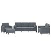 vidaXL 4 pcs conjunto de sof&aacute;s com almofadas veludo cinzento-escuro