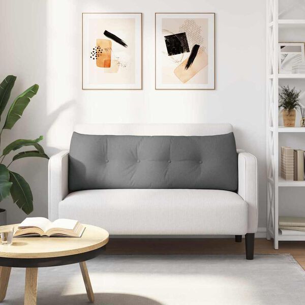 vidaXL Travesseiro para Costas Cinza Escuro 140 x 24 x 50 cm tecido