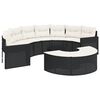 vidaXL 3 pcs conjunto de sof&aacute;s de jardim semicircular vime PE preto