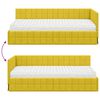 vidaXL Estrutura de Cama de Canto com Colch&atilde;o 2 pcs Amarelo Veludo