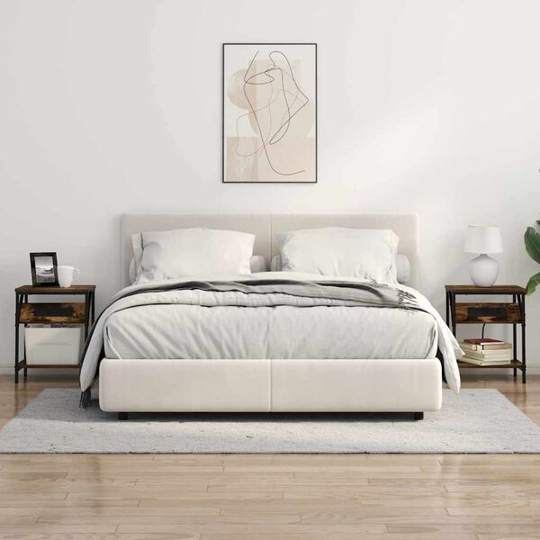 vidaXL Arm&aacute;rio de Cabeceira Carvalho Defumado 38 x 30 x 48 cm