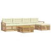 vidaXL Conjunto de Sof&aacute;s para Exterior 6 unid. Branco e Creme