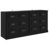 vidaXL Aparadores com gaveta 2 pcs Carvalho Preto 70 x 35,5 x 67,5 cm